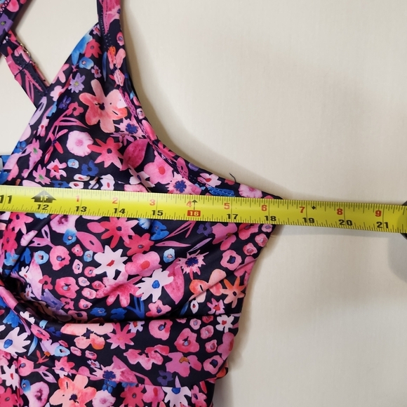 Daci Tankini Swim Top XXL Floral Crisscross Adjustable Strap Swim Camisole - Picture 9 of 13